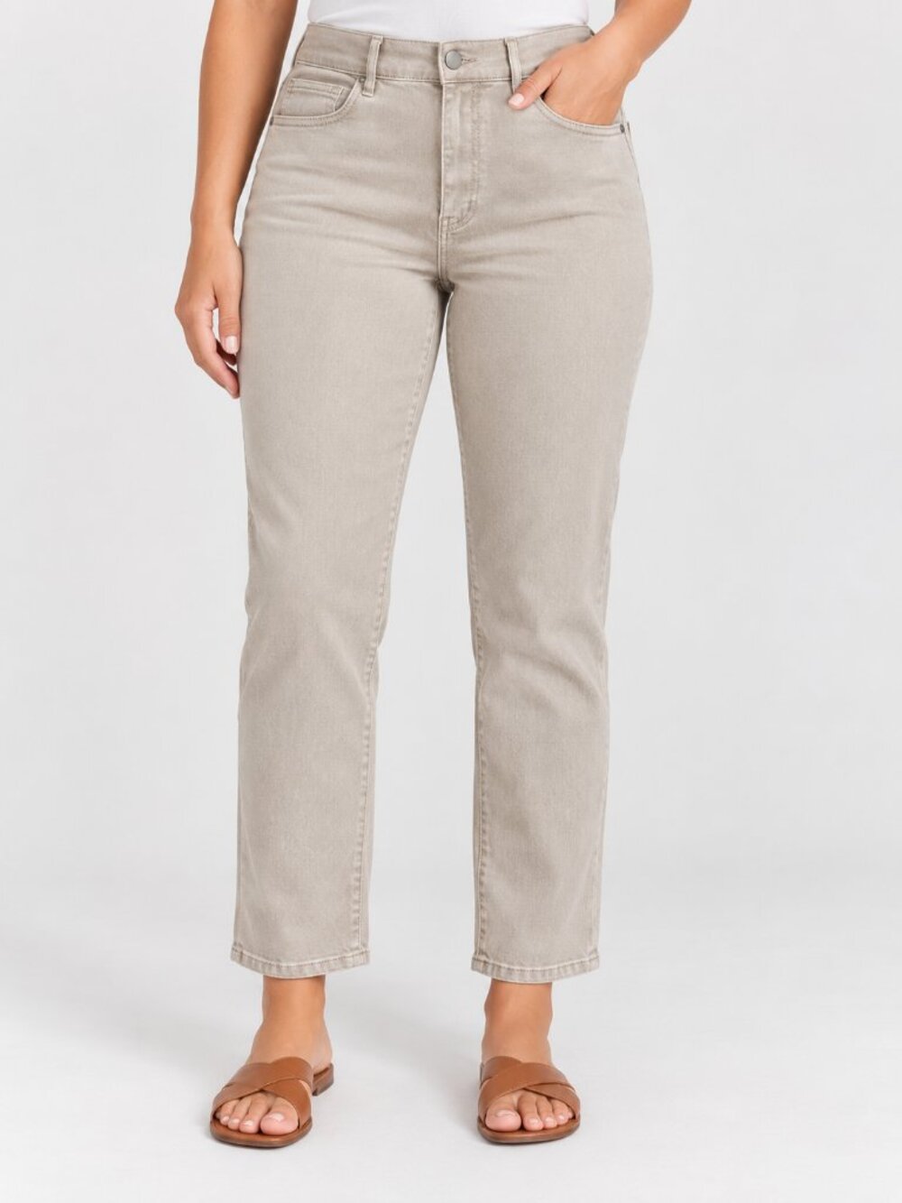 BLANKNYC High Rise Straight Leg Pants Tan Beige Size 10/30 NWT